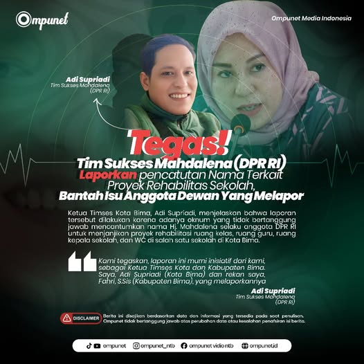 Poster ompunet - pernyataan timses Mahdalena DPR RI 